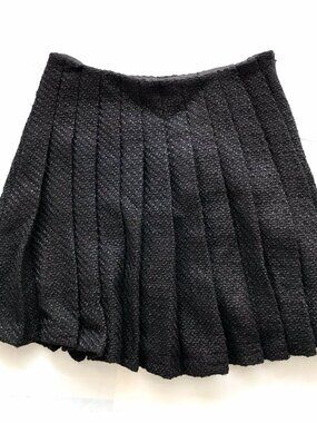 Aqua Black Tweed Mini Skirt